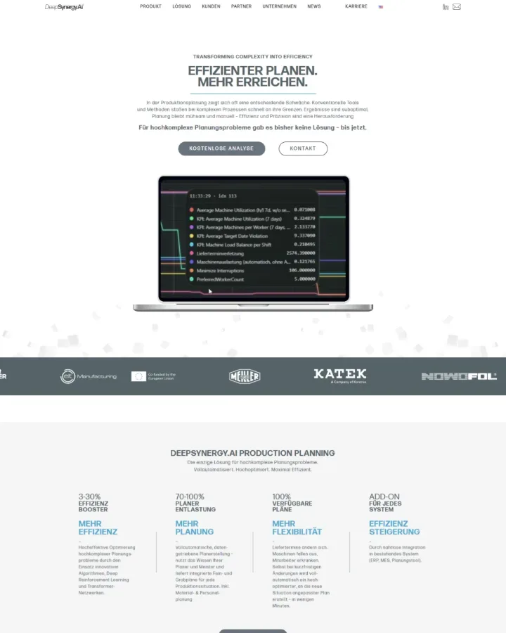 DeepSynergy — Webdesign