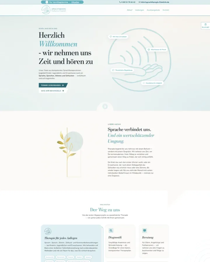 Sprachtherapie Friedrich — Design & Kreation – Webdesign – 3D & Illustration
